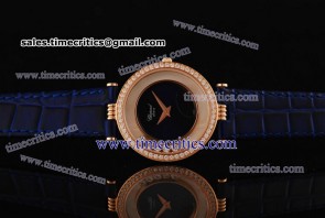 Chopard Trichp058 Happy Diamonds Icons Blue Leather Rose Gold Diamond Watch