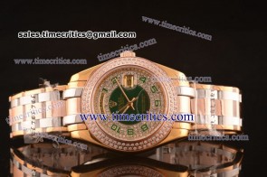 Rolex TriROL589 Day Date Masterpiece Full Diamond Dial Tridor Watch
