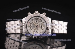 Breitling TriBrlc124 Chronomat BO1 White Dial Steel Watch