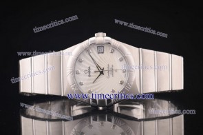 Omega TriOGA502 Constellation Steel Fan Shell Design White MOP Watch
