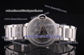 Cartier TriCBB055 Ballon Bleu Skeleton Steel Diamond Watch 