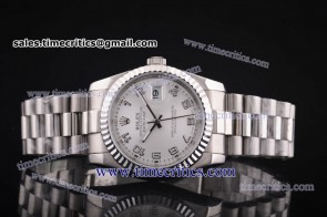 Rolex TriROL256 Datejust White Dial Steel Watch