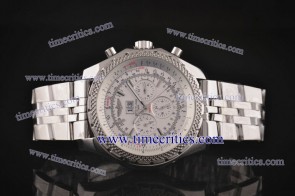 Breitling TriBrlb014 Bentley 6.75 White Dial Stick Markers Steel Watch