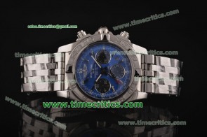 Breitling TriBRL428 Chronomat GMT Blue Dial Steel Watch 