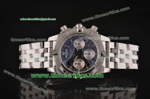 Breitling TriBRL429 Chronomat GMT Black Dial Steel Watch 