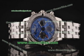 Breitling TriBRL433 Chronomat GMT Blue Dial Steel Watch 