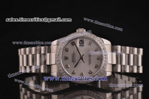 Rolex TriROL257 Datejust White Dial Steel Watch