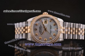 Rolex TriROL135 Datejust White MOP Dial Two Tone Watch