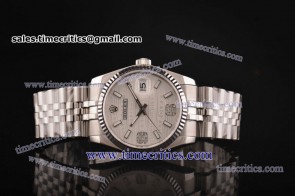 Rolex TriROL136 Datejust Silver Dial Steel Watch