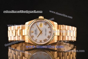 Rolex TriROL259 Datejust White Dial Yellow Gold Watch