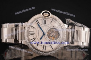 Cartier TriCBB126 Ballon Bleu Tourbillon Steel Diamond Watch 