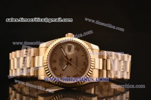 Rolex TriROL262 Datejust Gold Dial Yellow Gold Watch