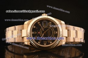 Rolex TriROL1226 2013 Collection Sky-Dweller Black Dial Yellow Gold Watch