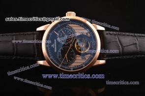 Jaeger-LeCoultre TriJL068 Grande Complication Black Dial Rose Gold Watch