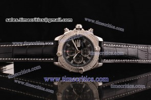 Breitling TriBRL524 Chronomat Evolution Black Dial Steel Watch 