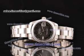 Rolex TriROL217 Datejust Black Dial Steel Watch