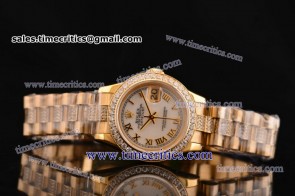 Rolex TriROL260 Datejust White Dial Yellow Gold Watch