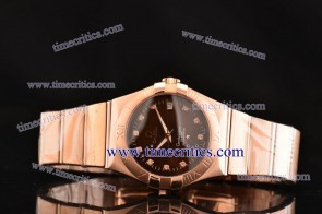 Omega TriOGA107 Constellation 35mm Rose Gold Brown Watch