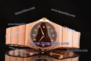 Omega TriOGA108 Constellation 35mm Rose Gold Brown Watch