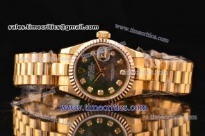 Rolex TriROL471 Datejust Black Mop Dial Yellow Gold Watch