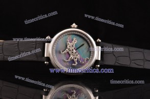 Cartier TriCAR149 Le Cirque Animalier de  Black Leather Steel Watch