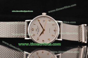 IWC TriIWCP2164 Portofino White Dial Gold Numerals Markers Steel Watch