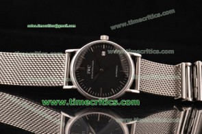 IWC TriIWCP2166 Portofino Black Dial Stick Markers Steel Watch