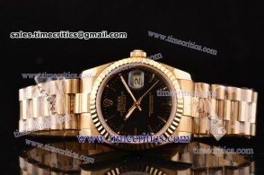 Rolex TriROL261 Datejust Black Dial Yellow Gold Watch