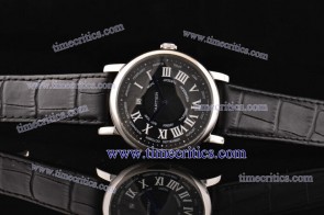 Cartier TriCAR283 Rotonde de  Annual Calendar Black Leather Steel Watch