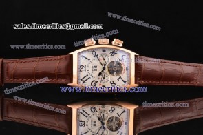 Franck Muller TriFRM116 Casablanca White Guilloche Dial Rose Gold Watch