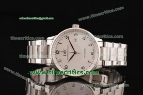 IWC TriIWCP2173 Portuguese White Dial Numerals Markers Steel Watch