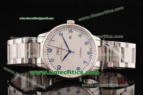 IWC TriIWCP2174 Portuguese White Dial Numerals Markers Steel Watch