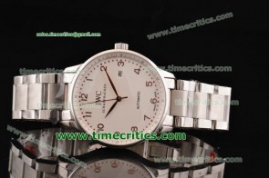 IWC TriIWCP2175 Portuguese White Dial Numerals Markers Steel Watch