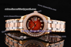 Rolex TriROL595 Day Date Masterpiece Wine Dial Tridor Watch