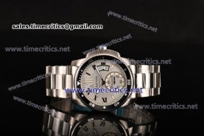 Cartier TriCAR89063 Calibre De White Dial Steel Watch
