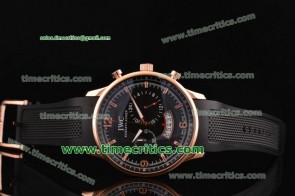 IWC TriIWCP2202 Portuguese Black Dial Rose Gold Watch