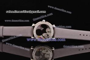 Chopard Trichp285 Happy Sport - Mickey Gray Satin Steel Diamond Watch