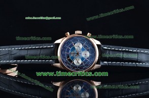 Breitling BrlTSO022 Transocean Chrono Blue Leather Steel Watch