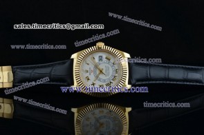 Rolex TriROL1221 2013 Collection Sky-Dweller White Dial Yellow Gold Watch
