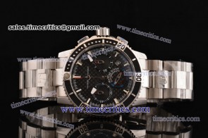 Ulysse Nardin TriUN161 Maxi Marine Diver  Black Dial Steel Watch