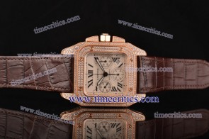 Cartier TriCAR88022 Santos 100 42MM 1:1 White Dial Rose Gold Watch