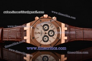 Audemars Piguet TriAP88027 Royal Oak Chrono White Dial Rose Gold Watch