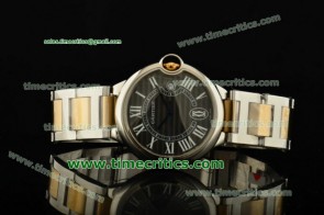 Cartier TriCAR383 Ballon Bleu De Large Two Tone Black Dial Steel Watch