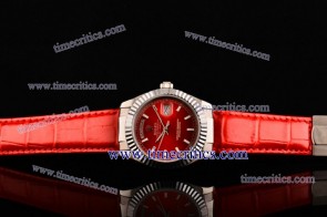 Rolex TriROL1484 Day-Date Red Dial Steel Watch