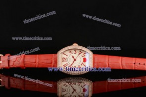 Franck Muller TriFAM240 Heart White Guilloche Dial Rose Gold Watch