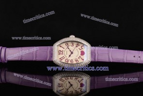 Franck Muller TriFAM242 Heart White Guilloche Dial Steel Watch