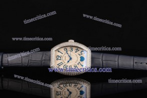 Franck Muller TriFAM243 Heart White Guilloche Dial Steel Watch