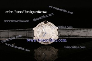Cartier TriCAR250 Ballon Bleu Large Steel Full Diamond Watch