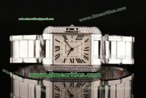 Cartier TriCAR007 Tank Anglaise Steel Silver Watch