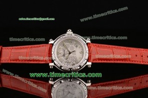 Chopard TriCHP019 Happy Sport Snowflakes Steel Red Leather White Watch